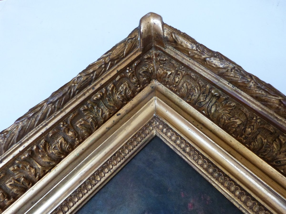 Louis Devedeux scène galante dans le style de Watteau milieu XIXeme -photo-6