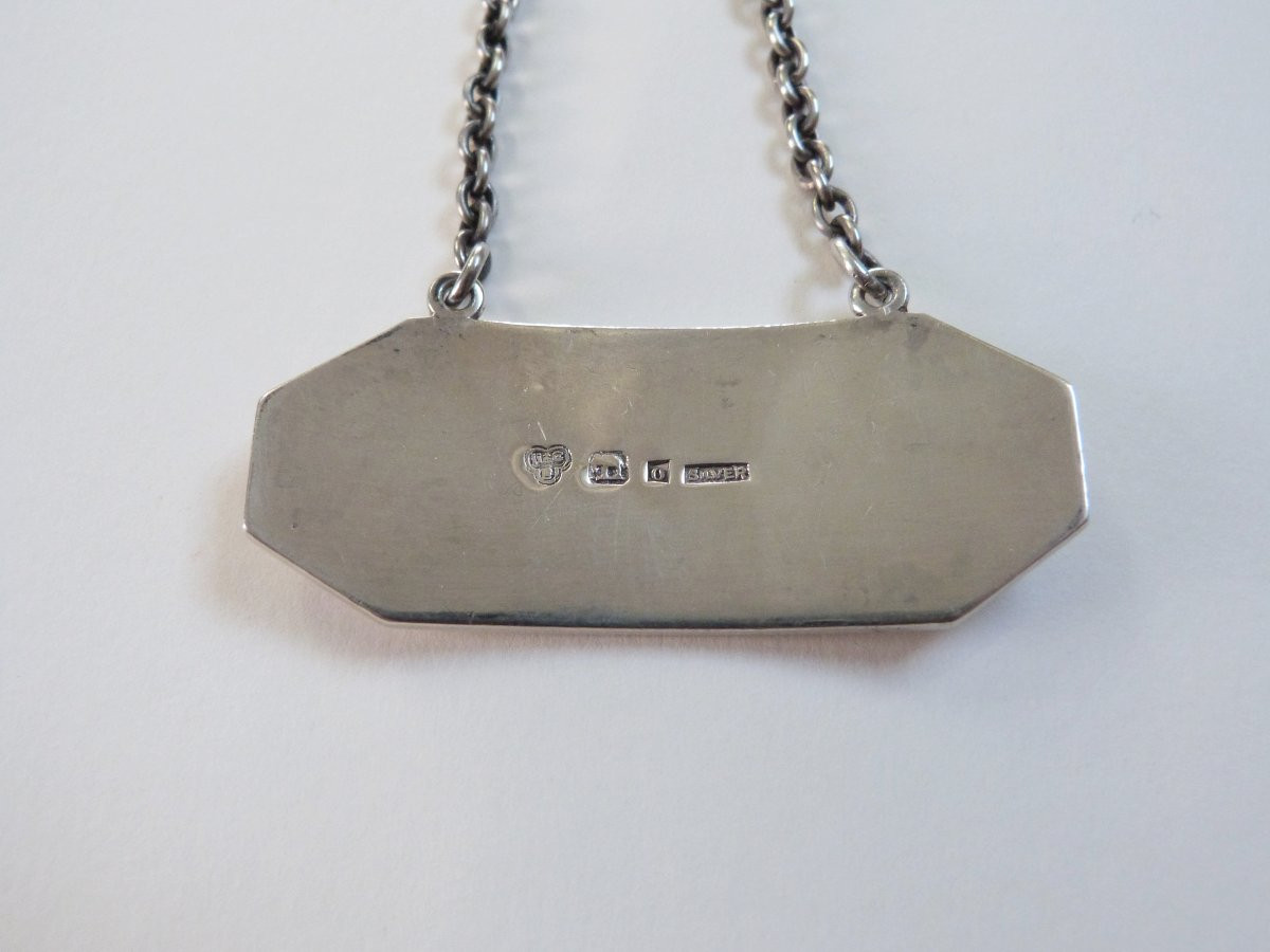 Etiquette en argent massif Cognac Inde Raj Britannique Hamilton & Co-photo-4