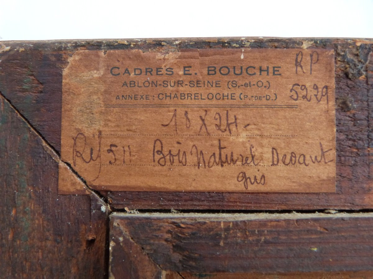 Emile Bouche cadre Montparnasse en bois sculpté des années 40 format 2 F-photo-2