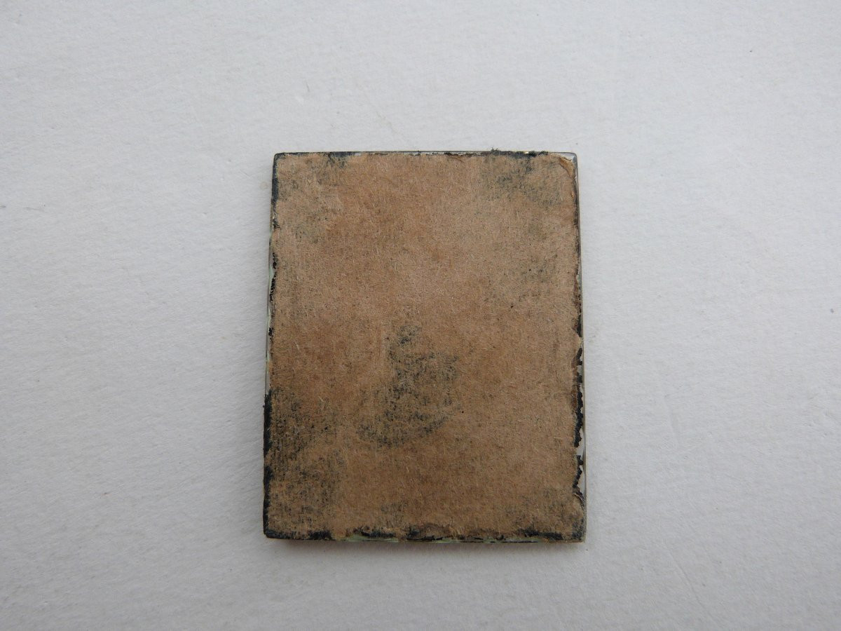 verre églomisé décor or d'époque empire ancien bijoux -photo-4