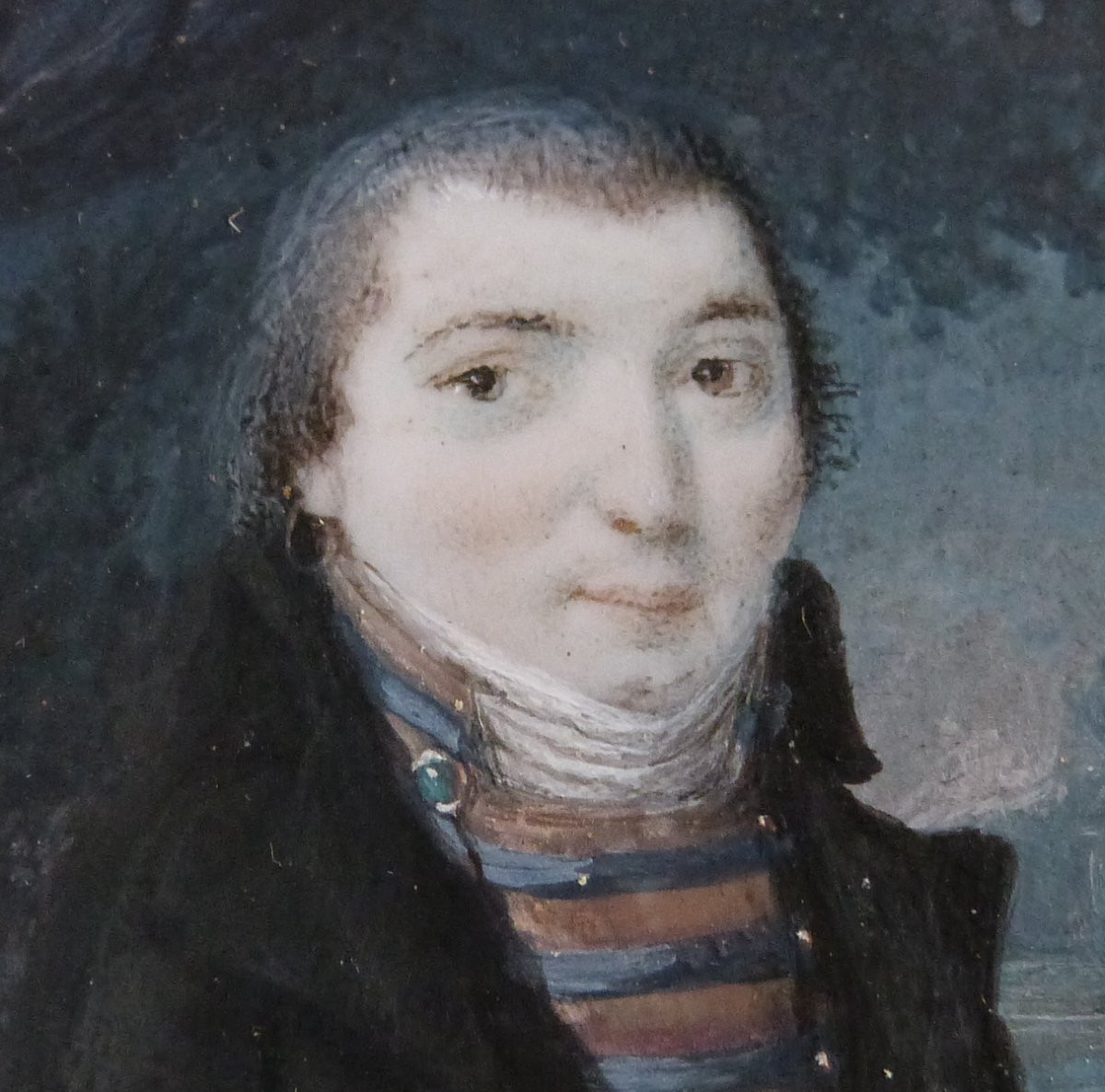 Miniature Portrait Of A Man From The Late 18th Century In An Incredible Costume -photo-2