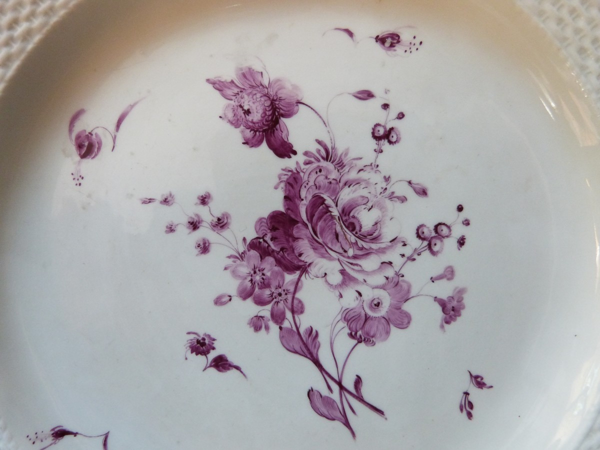 Frankenthal Pair Of Porcelain Plates 18th Century Hannong-photo-2