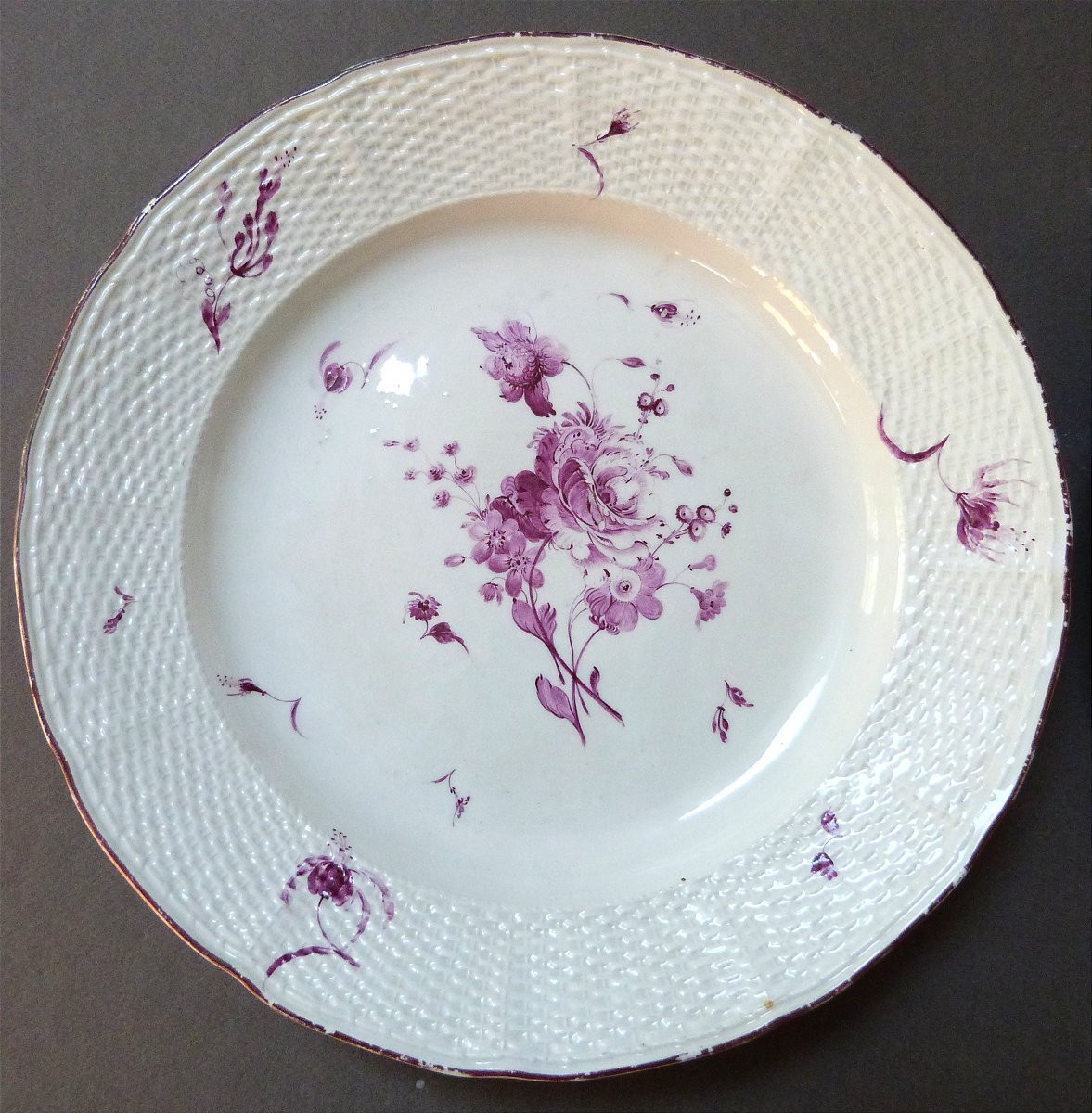 Frankenthal Pair Of Porcelain Plates 18th Century Hannong-photo-1
