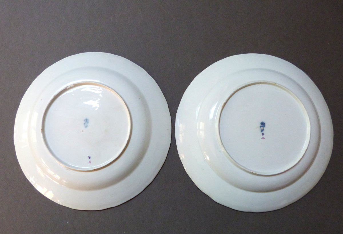 Frankenthal Pair Of Porcelain Plates 18th Century Hannong-photo-4