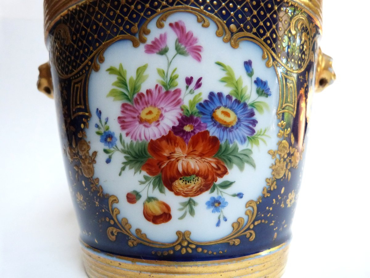 cache pot en porcelaine de Paris rare décor au chinois ép restauration Jacob Petit -photo-5