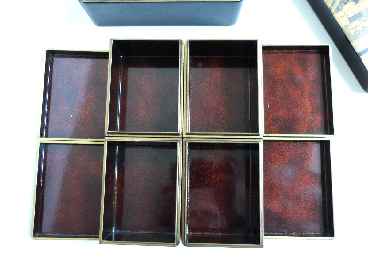 Maki Lacquer Case And Boxes - E Japan Meiji Period 19th Century-photo-2
