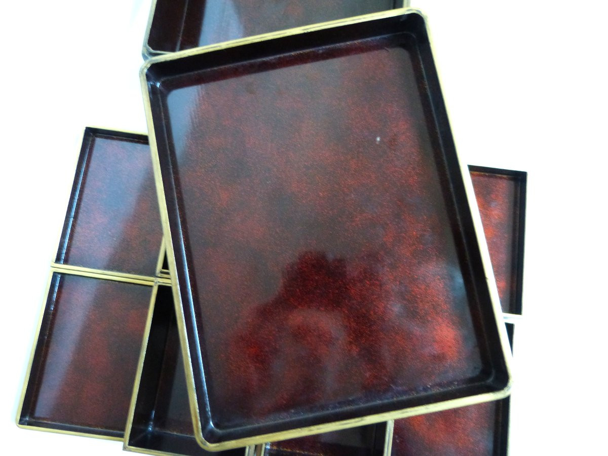 Maki Lacquer Case And Boxes - E Japan Meiji Period 19th Century-photo-3
