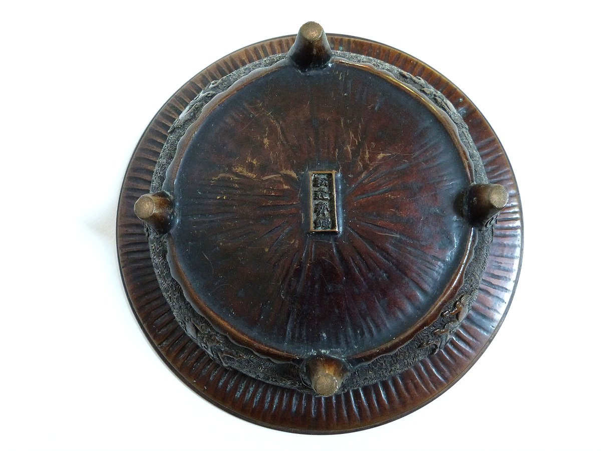 Hibachi Bronze Brazier Perfume Burner Japan Meiji Period-photo-4