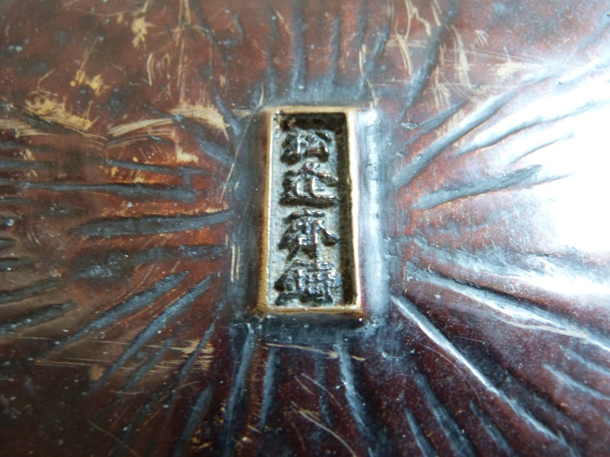 Hibachi Bronze Brazier Perfume Burner Japan Meiji Period-photo-5
