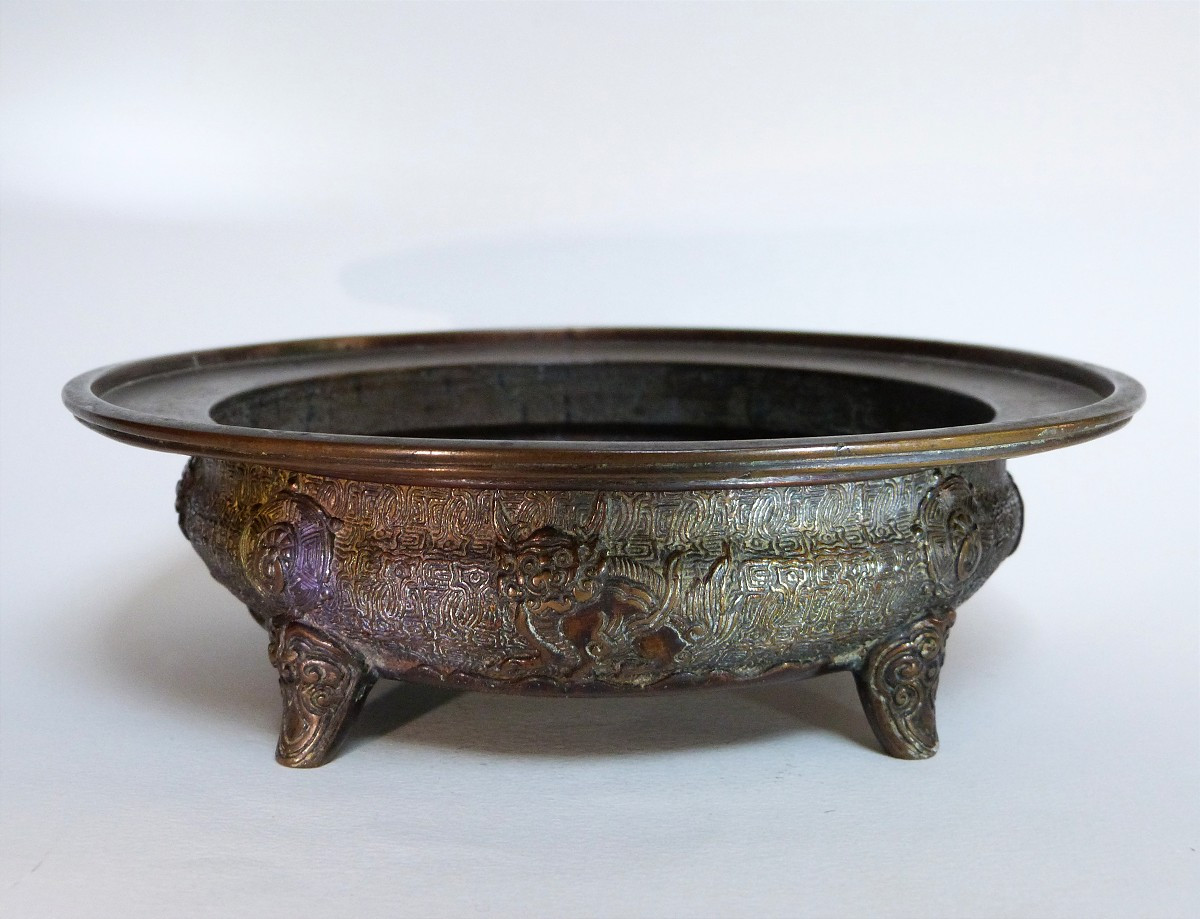 Hibachi Bronze Brazier Perfume Burner Japan Meiji Period