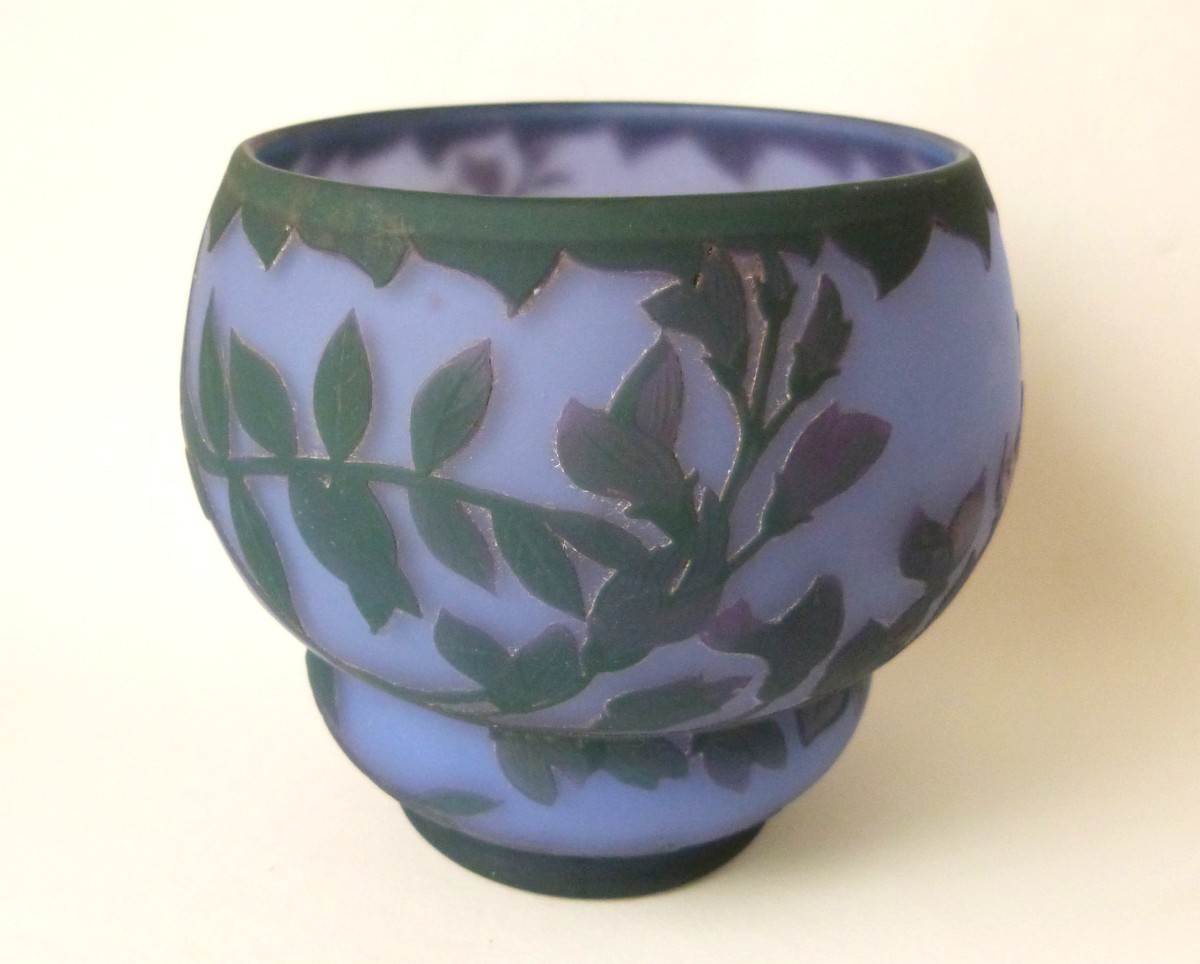 Loetz - Etling - Richard vase à décor dégagé à l'acide 
