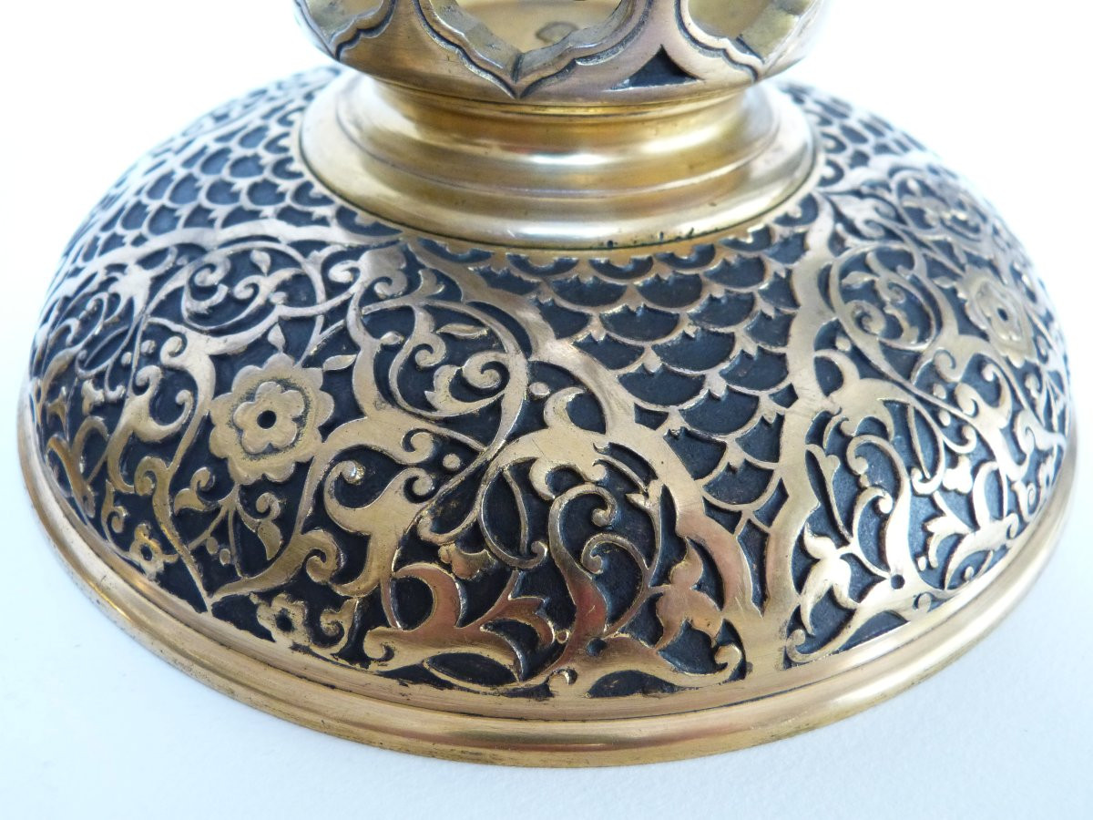 Armand Point et Seugnot à Paris rare boite bonbonnière orientaliste en bronze doré XIXeme-photo-5