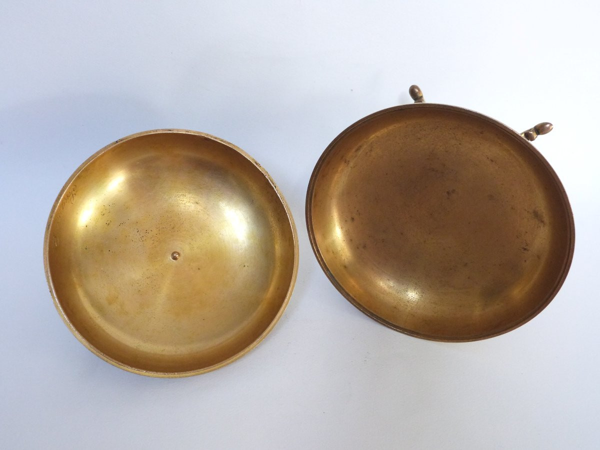 Armand Point et Seugnot à Paris rare boite bonbonnière orientaliste en bronze doré XIXeme-photo-6
