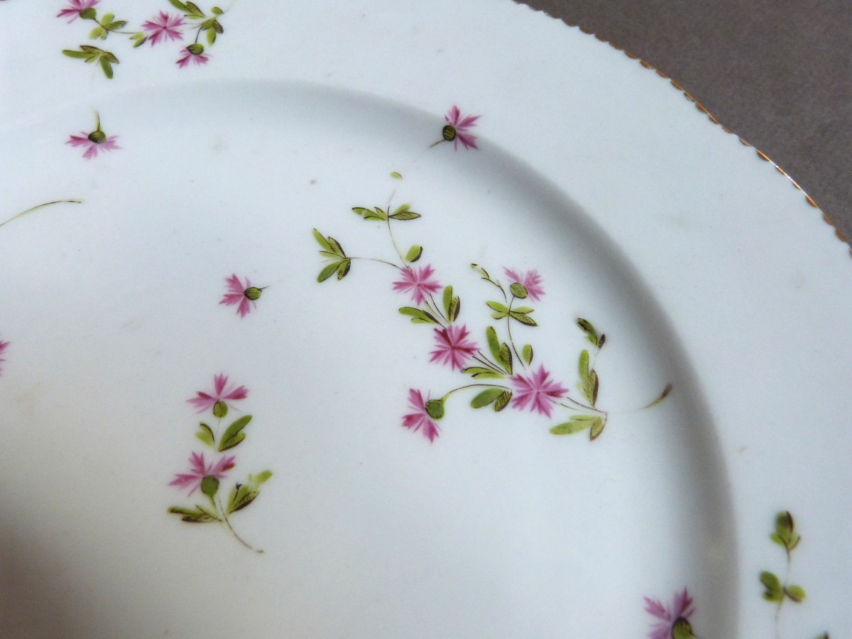Locré Pair Of 18th Century Paris Porcelain Plates With Barbels