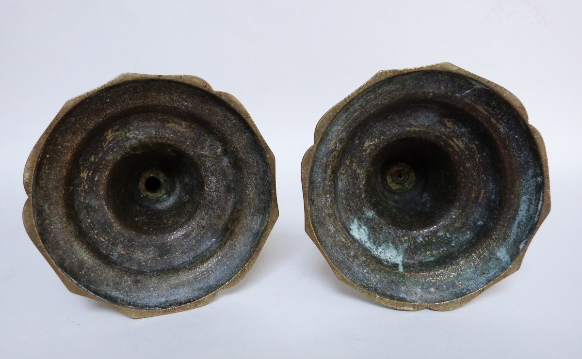 Pair Of Louis XIV Period Bronze Torches-photo-4