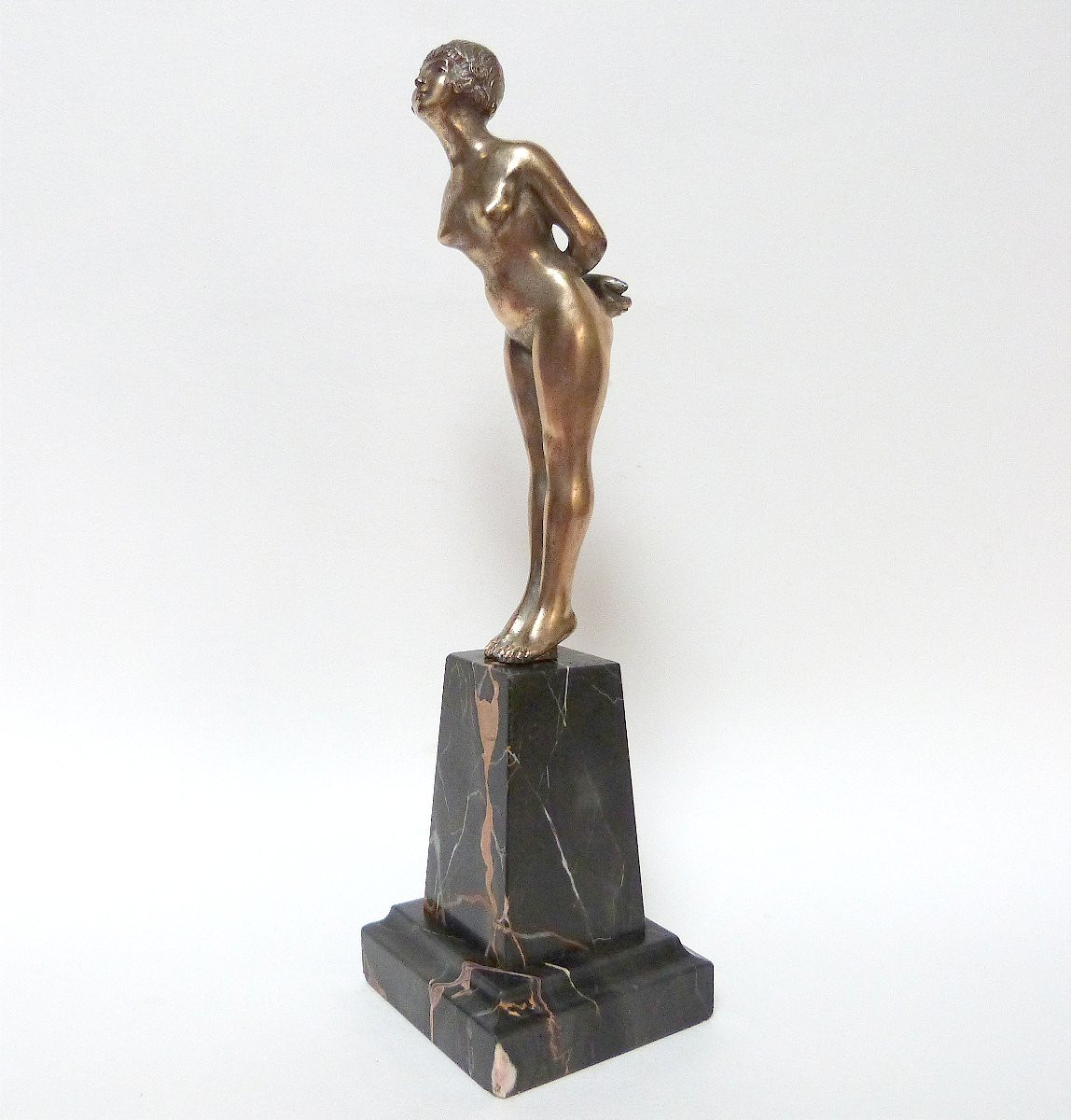 René Papa Art Deco Bronze Female Nude Circa 1930-photo-2