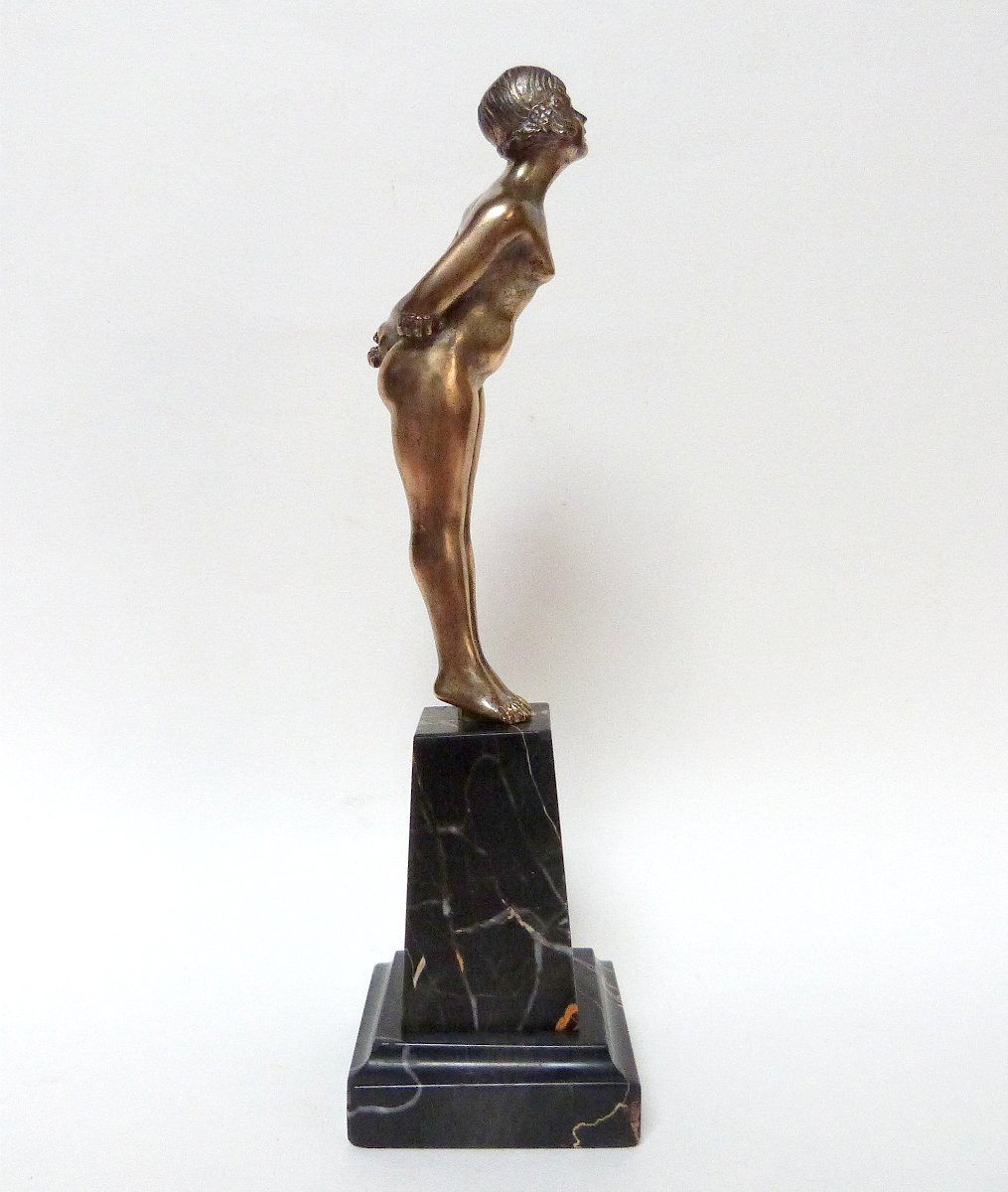 René Papa Art Deco Bronze Female Nude Circa 1930-photo-4