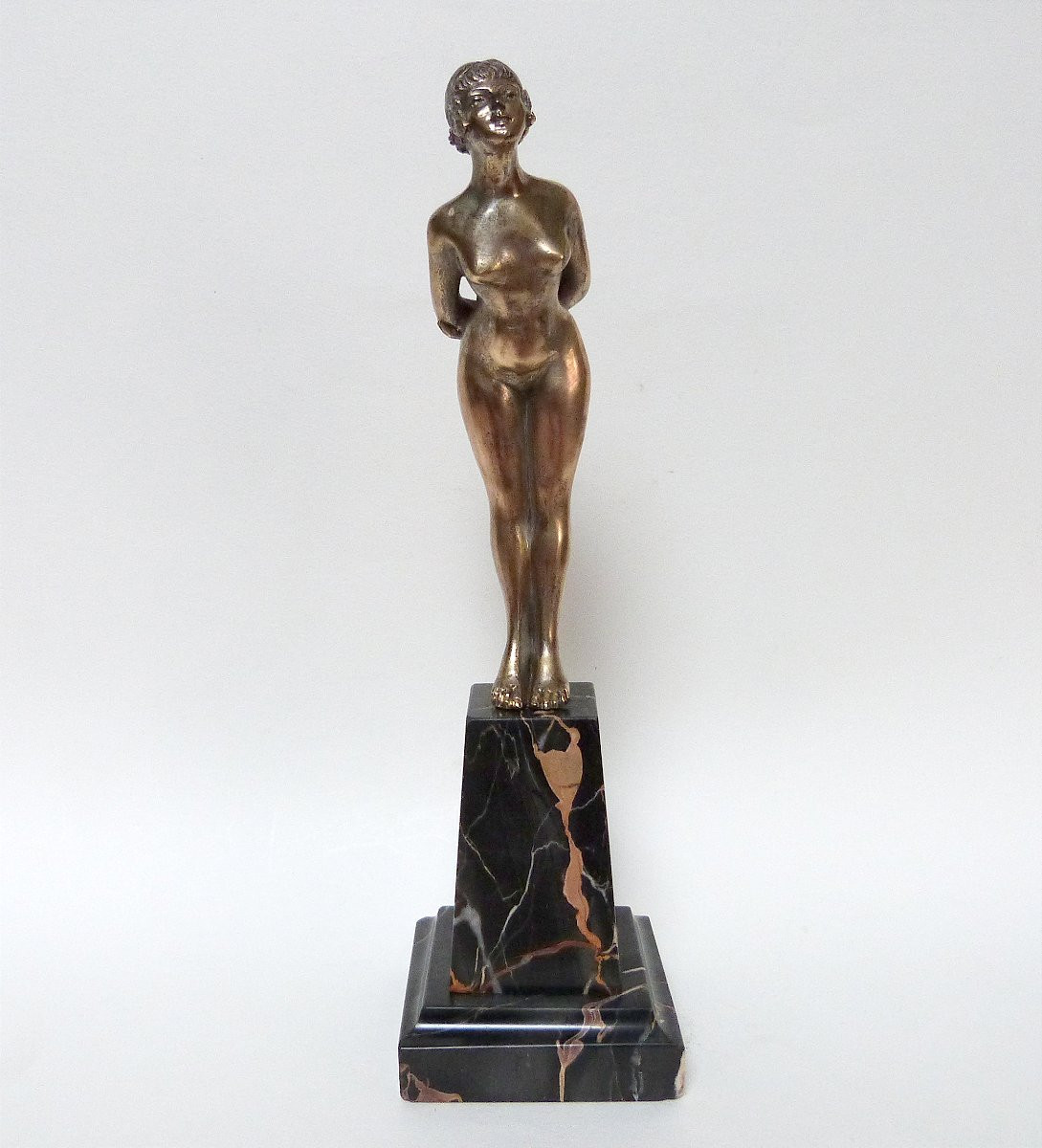 René Papa Art Deco Bronze Female Nude Circa 1930-photo-1