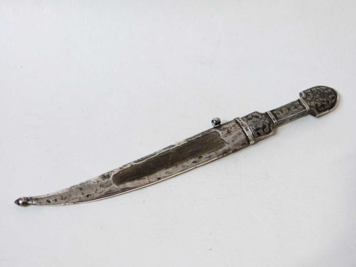Kinzal Wedding Dagger Russia Caucasus 19th Century Sterling Silver Niello-photo-2