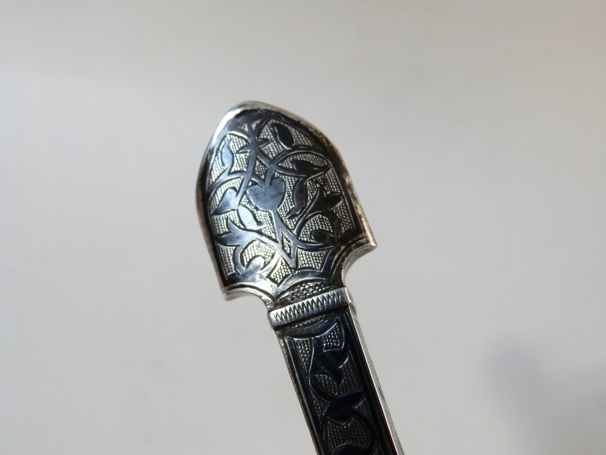 Kinzal Wedding Dagger Russia Caucasus 19th Century Sterling Silver Niello-photo-6