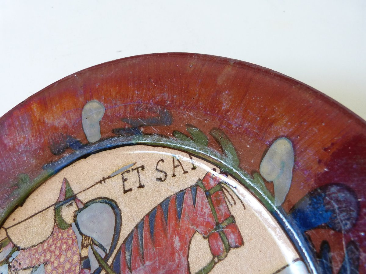 Lucien Desmant assiette décorative tapisserie de Bayeux Normandie -photo-3