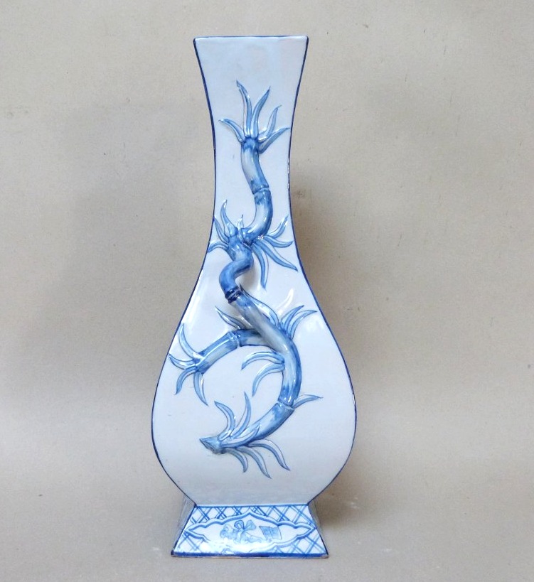 Emile Gallé pour Saint Clément vase en faïence à décor japonisant -photo-3
