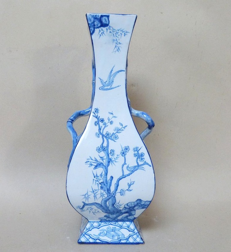 Emile Gallé pour Saint Clément vase en faïence à décor japonisant -photo-4
