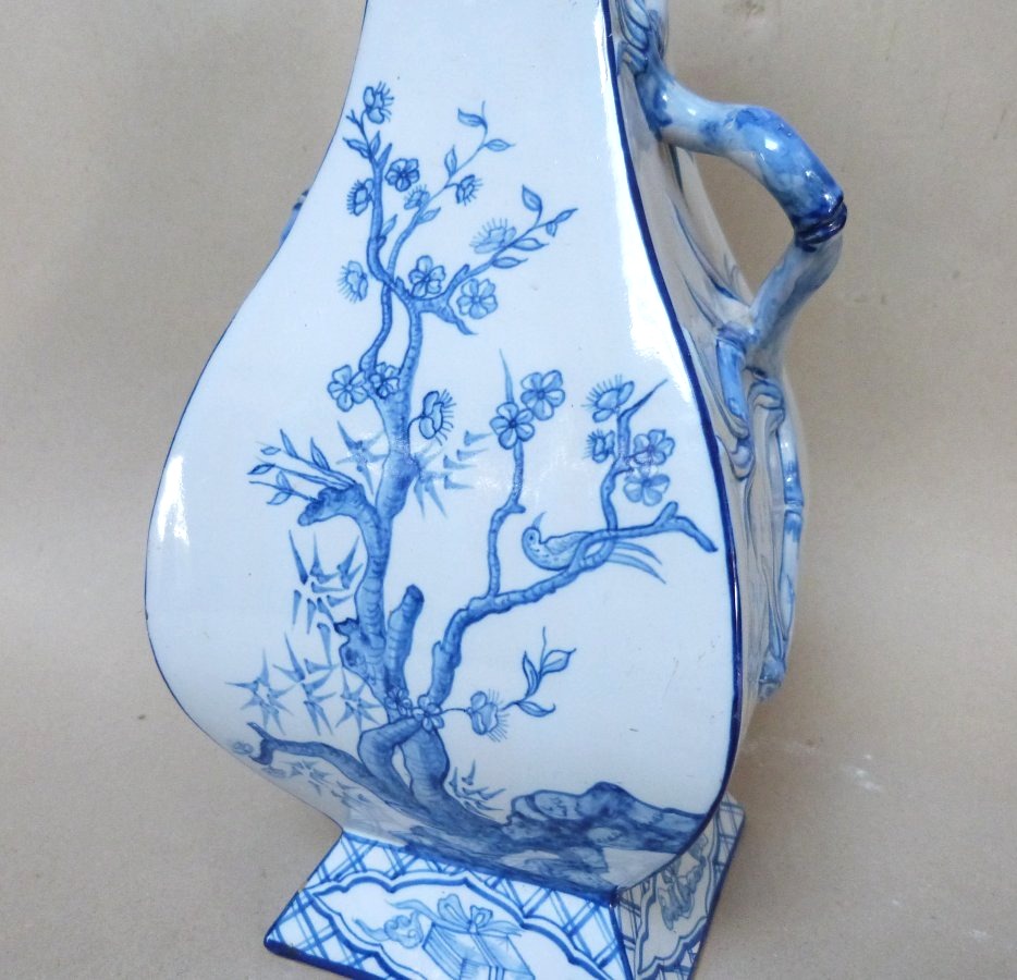 Emile Gallé pour Saint Clément vase en faïence à décor japonisant -photo-3