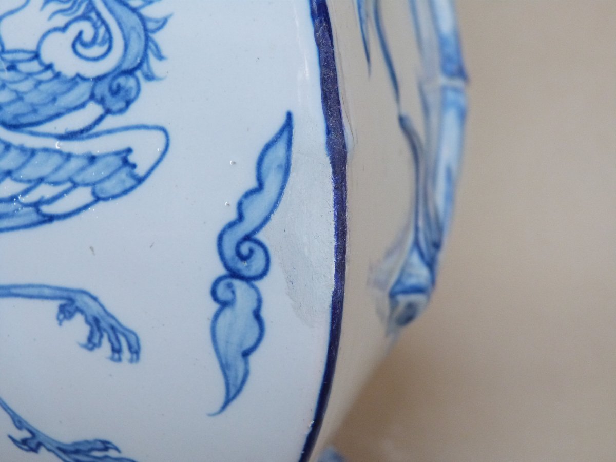 Emile Gallé pour Saint Clément vase en faïence à décor japonisant -photo-4