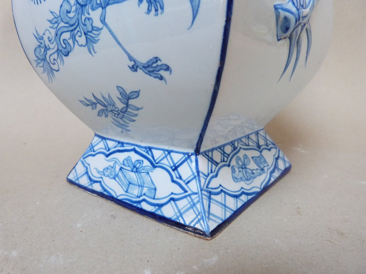 Emile Gallé pour Saint Clément vase en faïence à décor japonisant -photo-6