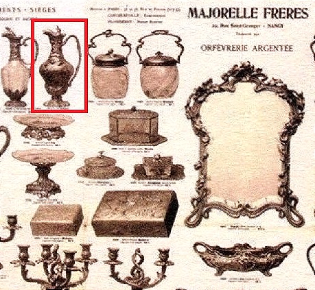 Victor Saglier - Majorelle aiguière art nouveau à décor émaillé par Legras -photo-8