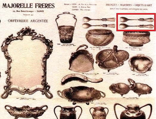  Majorelle couverts de service art nouveau en métal doré et verre dégagé à l'acide-photo-6