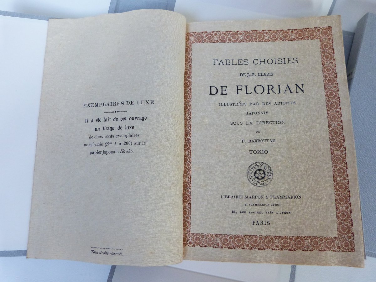 Fables de Florian illustrées par les meilleurs artistes de Tokio Japonisme XIXe sous étui -photo-3