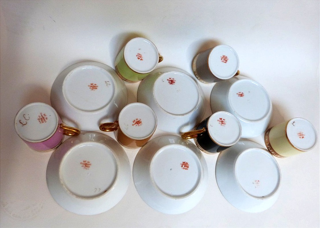 Dilh And Guerhard, 6-cup Porcelain Cups From Paris, 18th Century -photo-2