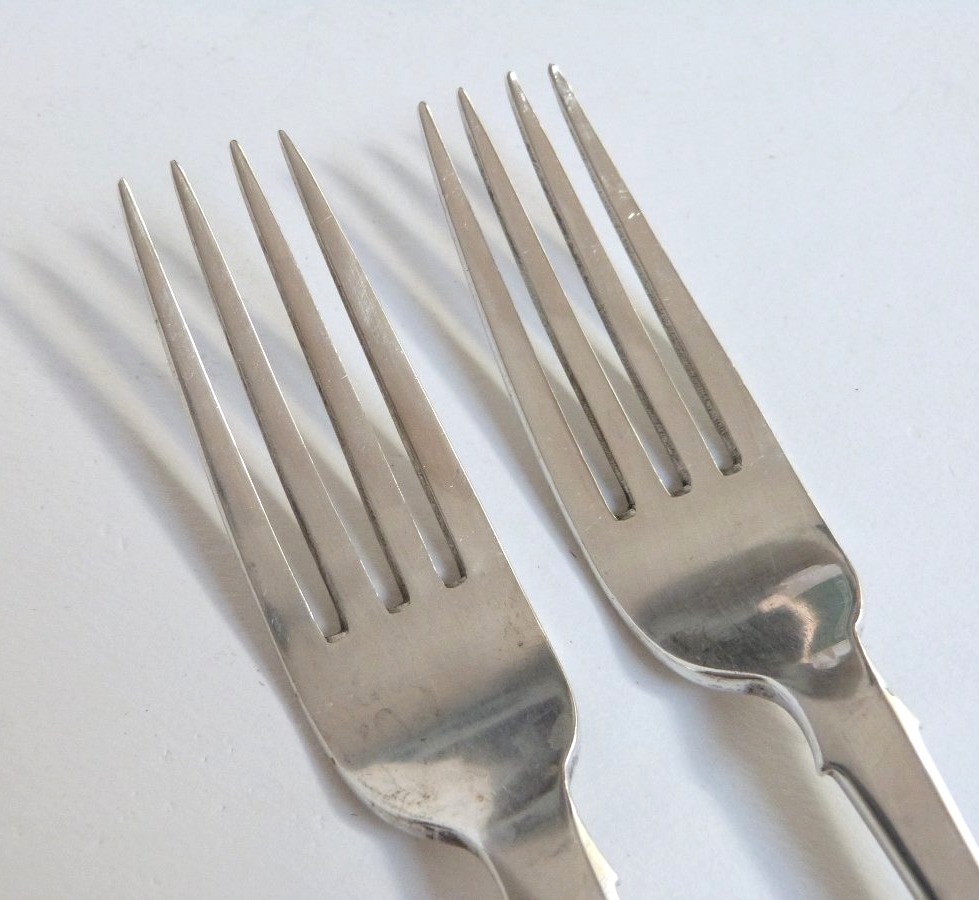 Ukraine, Odessa, 1887: A Rare Pair Of Solid Silver Forks -photo-4