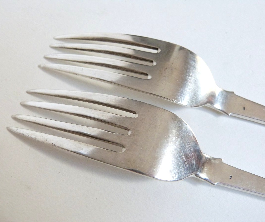 Ukraine, Odessa, 1887: A Rare Pair Of Solid Silver Forks -photo-1