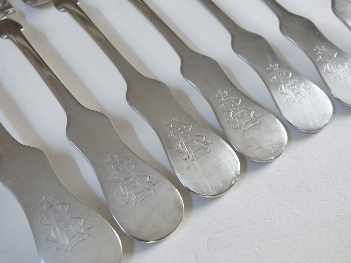 19th-century Vienna Solid Silver Cutlery, Austria-hungary -photo-2
