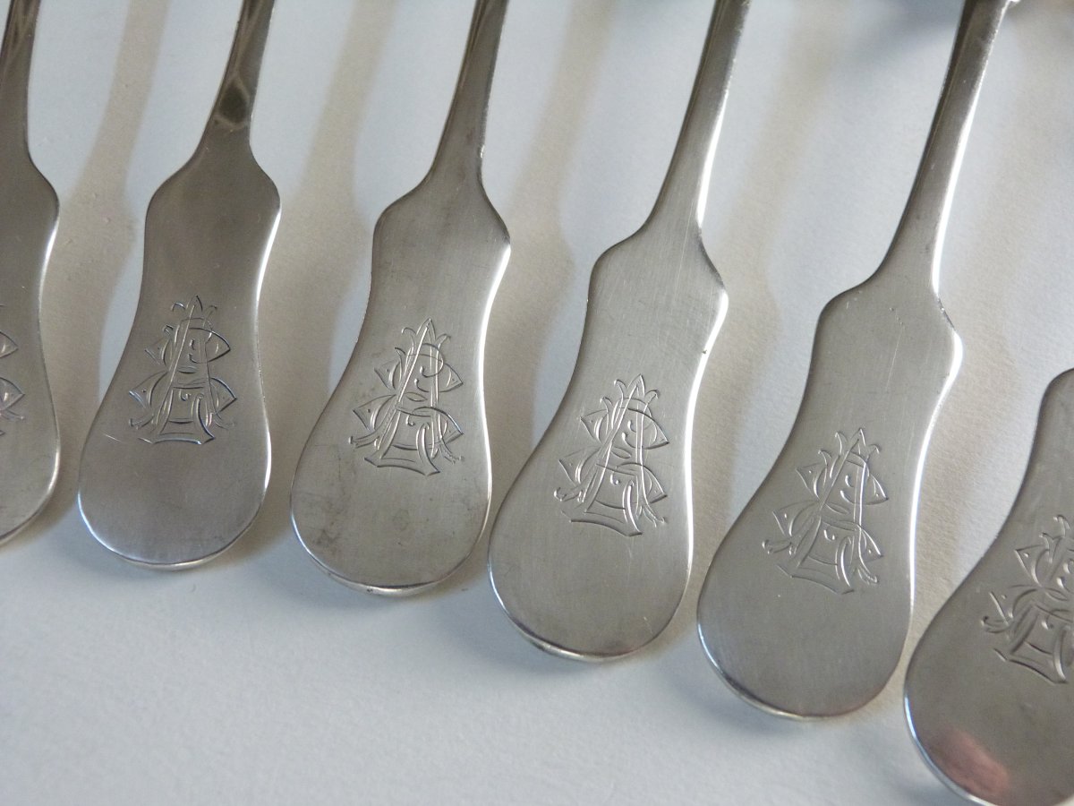 19th-century Vienna Solid Silver Cutlery, Austria-hungary -photo-4