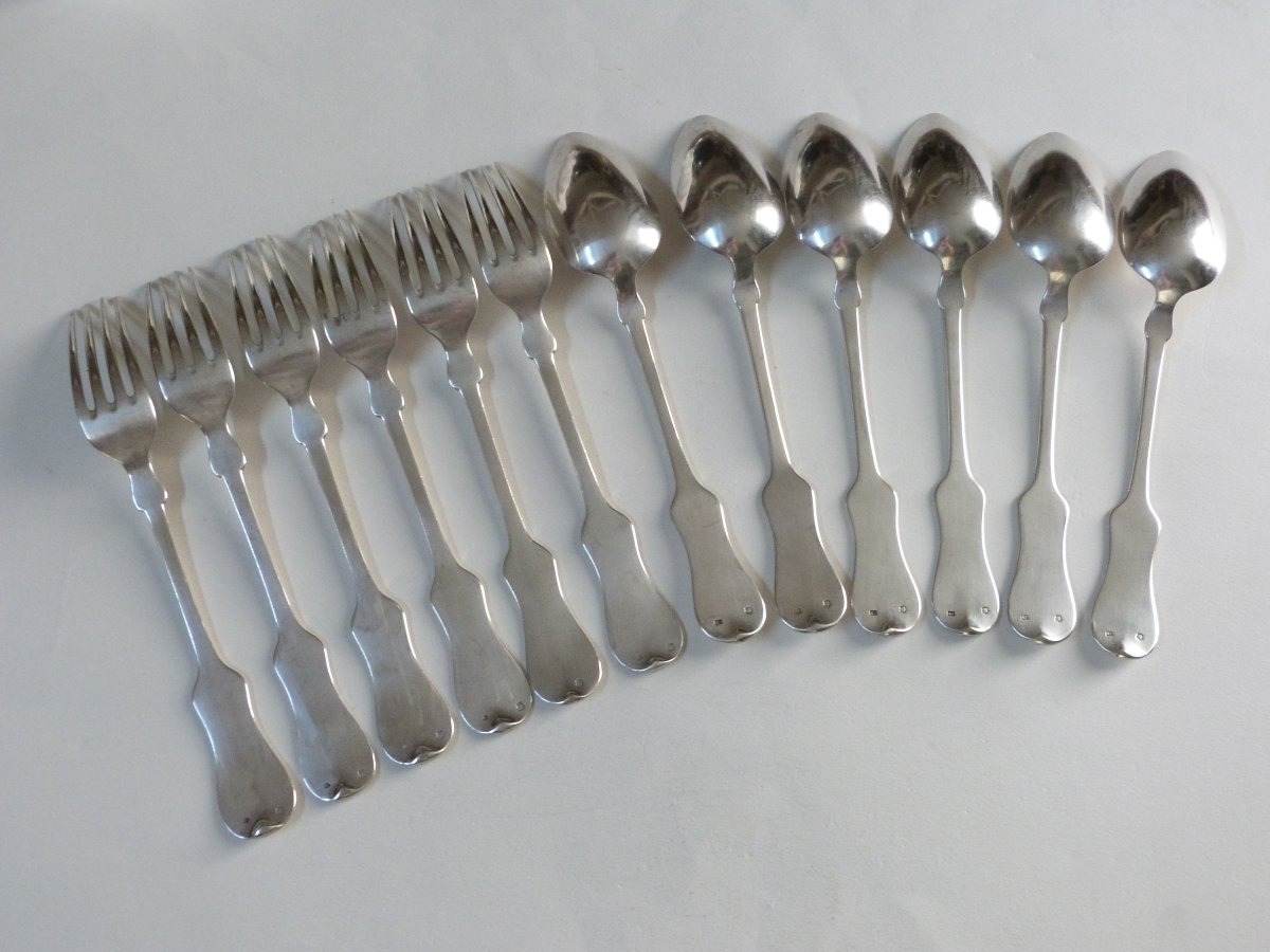 19th-century Vienna Solid Silver Cutlery, Austria-hungary -photo-2