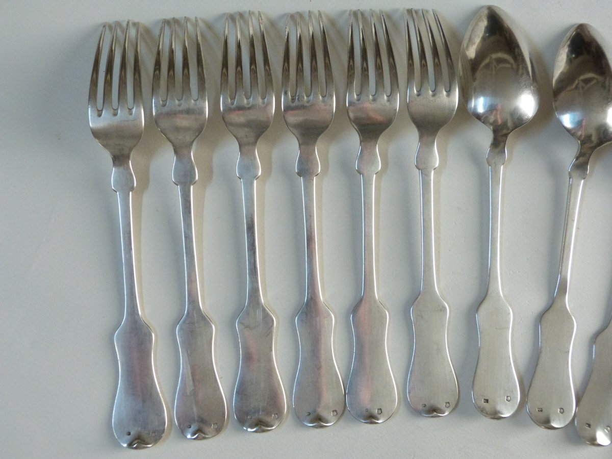 19th-century Vienna Solid Silver Cutlery, Austria-hungary -photo-3