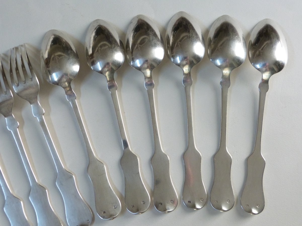 19th-century Vienna Solid Silver Cutlery, Austria-hungary -photo-4