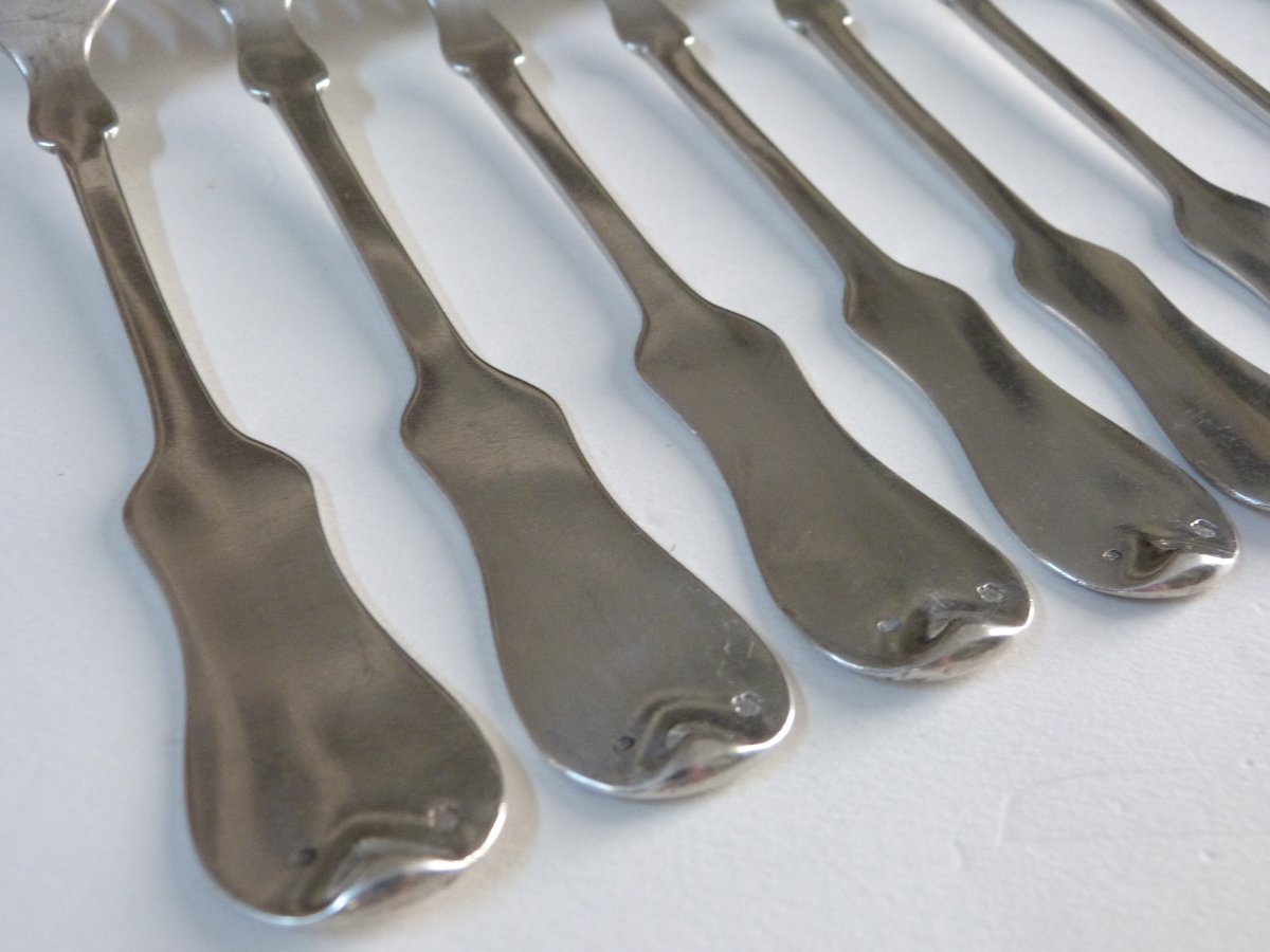 19th-century Vienna Solid Silver Cutlery, Austria-hungary -photo-6