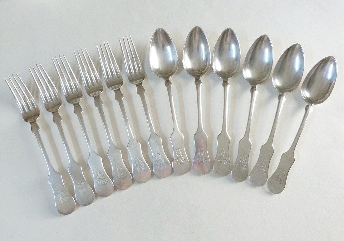 19th-century Vienna Solid Silver Cutlery, Austria-hungary 