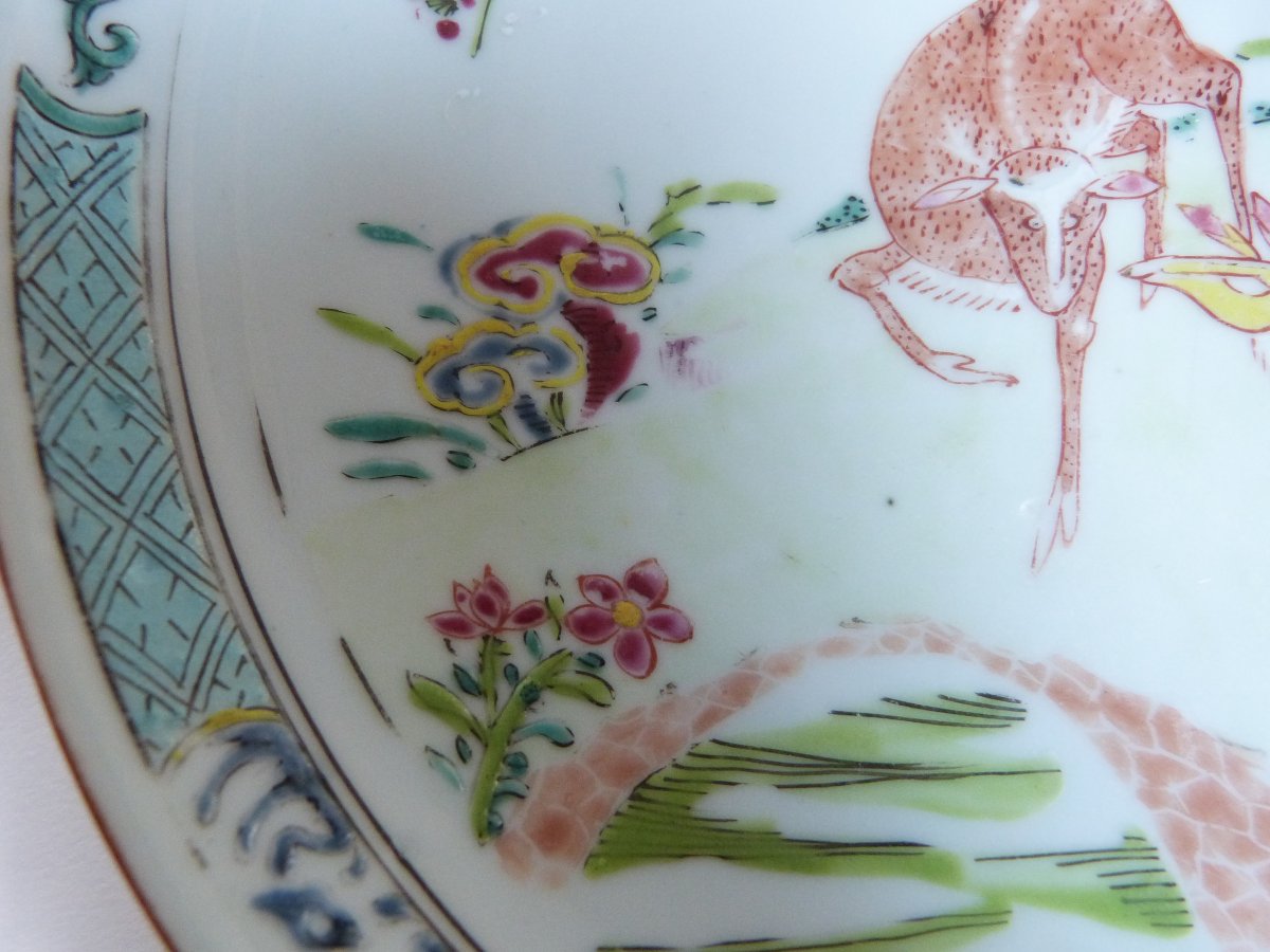 coupe en porcelaine de Chine Yongzheng  début du XVIIIeme siècle famille rose-photo-4