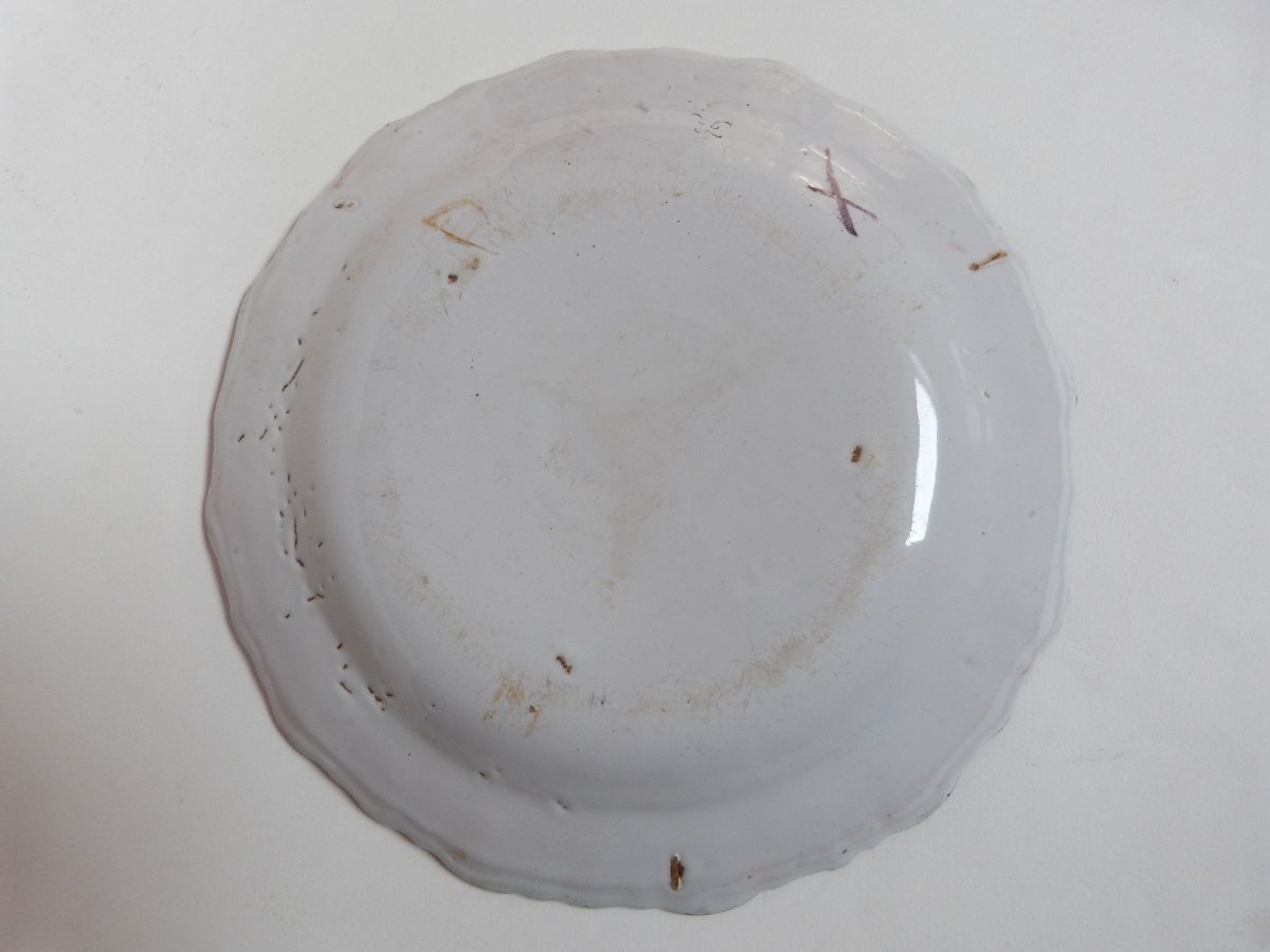 Moustiers Ferrat 18th-century Earthenware Plate With Parrot Design, Signed -photo-2