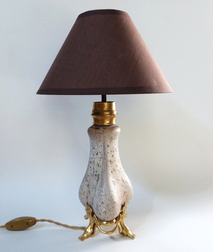 Atelier de Glatigny et G Keller vase pied de lampe art nouveau -photo-3