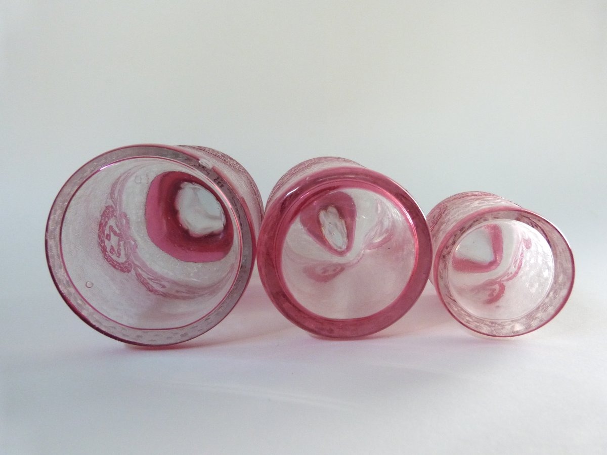 Saint Louis garniture de toilette flacons et baguier en cristal doublé -photo-7