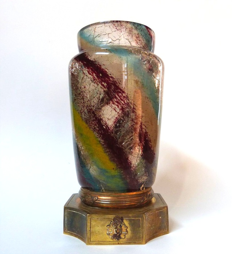François Eugène Rousseau vase en cristal craquelé -photo-3