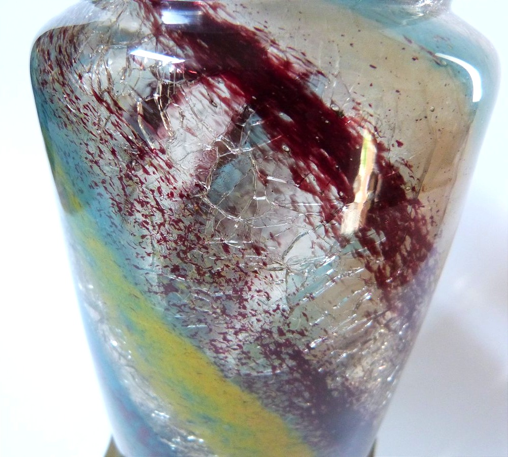 François Eugène Rousseau vase en cristal craquelé -photo-4