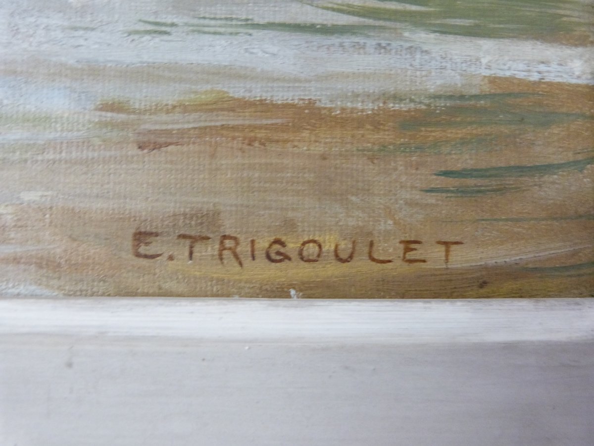 Eugène Trigoulet huile sur toile paysage -photo-3